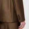 Blazer de shantung com botões duplos, cor cáqui Blazer de shantung com botões duplos, cor cáqui