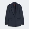 Blazer em cetim reverso, azul-escuro Blazer em cetim reverso, azul-escuro