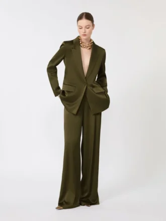 Blazer em cetim reverso, verde musgo