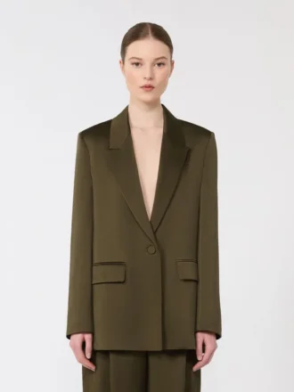 Blazer em cetim reverso, verde musgo