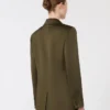 Blazer em cetim reverso, verde musgo