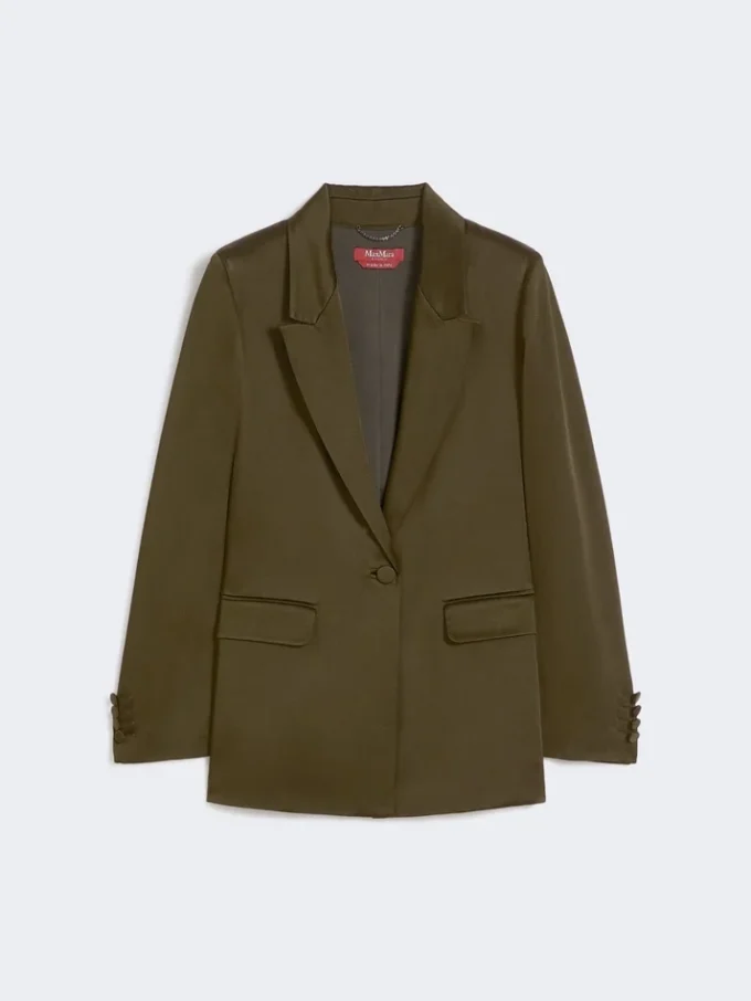 Blazer em cetim reverso, verde musgo