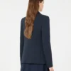 Blazer em jersey de algodão, azul-marinho Blazer em jersey de algodão, azul-marinho