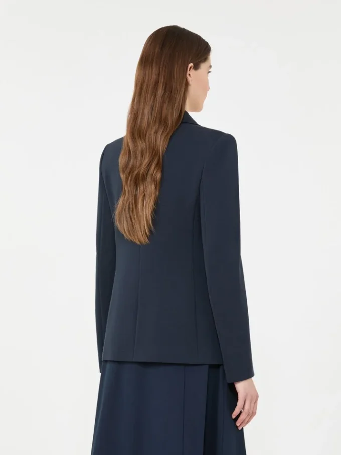 Blazer em jersey de algodão, azul-marinho Blazer em jersey de algodão, azul-marinho
