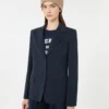Blazer em jersey de algodão, azul-marinho Blazer em jersey de algodão, azul-marinho