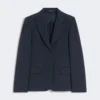 Blazer em jersey de algodão, azul-marinho Blazer em jersey de algodão, azul-marinho