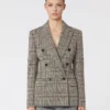 Blazer em jersey jacquard, preto e cinzento Blazer em jersey jacquard, preto e cinzento