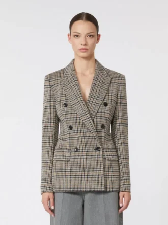 Blazer em jersey jacquard, preto e cinzento Blazer em jersey jacquard, preto e cinzento