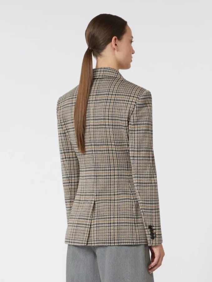 Blazer em jersey jacquard, preto e cinzento Blazer em jersey jacquard, preto e cinzento