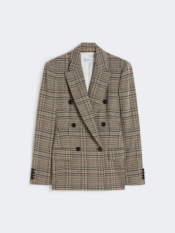Blazer em jersey jacquard, preto e cinzento Blazer em jersey jacquard, preto e cinzento