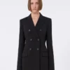 Blazer em jersey, preto