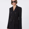 Blazer em jersey, preto