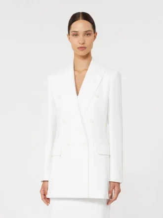 Blazer em lona de crepe de algodão, branco óptico
