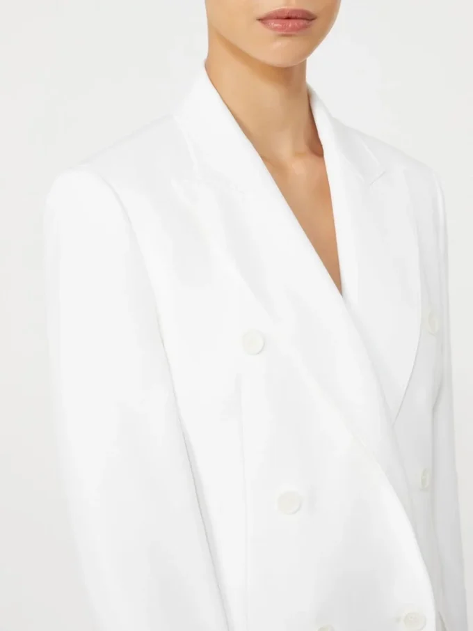 Blazer em lona de crepe de algodão, branco óptico