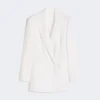 Blazer em lona de crepe de algodão, branco óptico