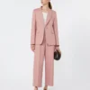 Blazer em lona de linho e algodão, rosa antigo Blazer em lona de linho e algodão, rosa antigo