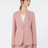 Blazer em lona de linho e algodão, rosa antigo Blazer em lona de linho e algodão, rosa antigo