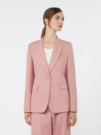 Blazer em lona de linho e algodão, rosa antigo
