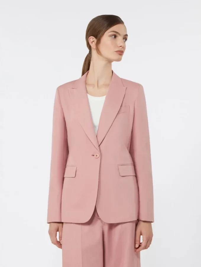 Blazer em lona de linho e algodão, rosa antigo Blazer em lona de linho e algodão, rosa antigo