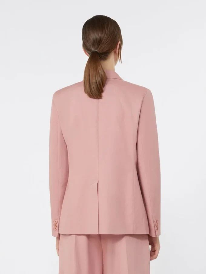 Blazer em lona de linho e algodão, rosa antigo Blazer em lona de linho e algodão, rosa antigo