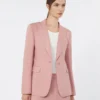 Blazer em lona de linho e algodão, rosa antigo Blazer em lona de linho e algodão, rosa antigo