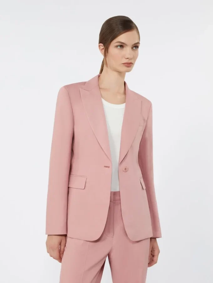 Blazer em lona de linho e algodão, rosa antigo Blazer em lona de linho e algodão, rosa antigo