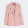 Blazer em lona de linho e algodão, rosa antigo Blazer em lona de linho e algodão, rosa antigo
