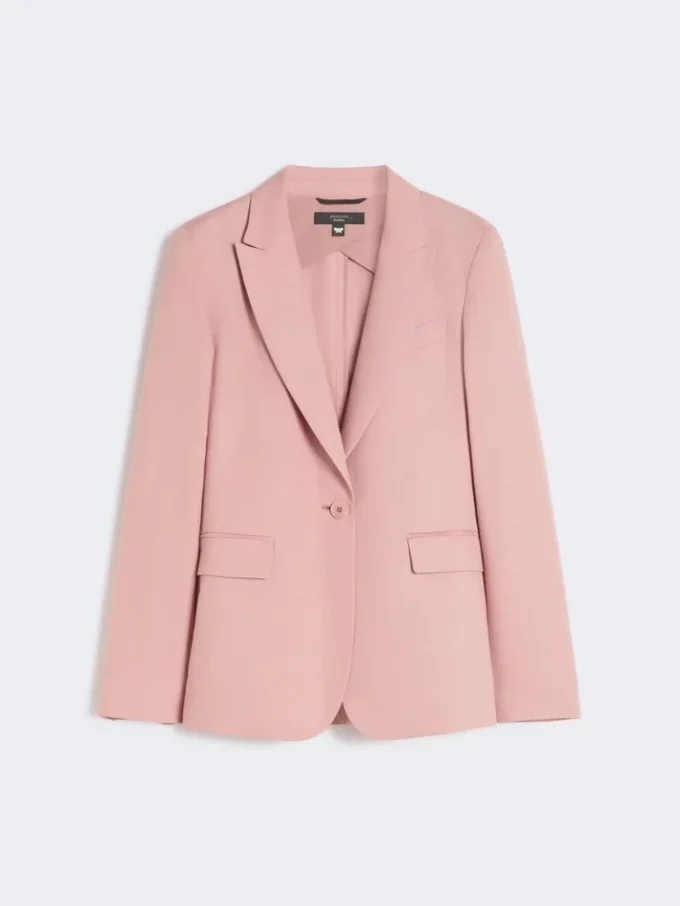 Blazer em lona de linho e algodão, rosa antigo Blazer em lona de linho e algodão, rosa antigo