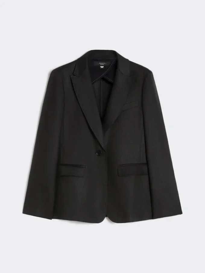 Blazer em lona de linho, preto