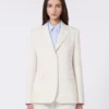 Blazer em lona de mistura de viscose, marfim Blazer em lona de mistura de viscose, marfim