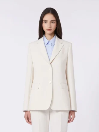 Blazer em lona de mistura de viscose, marfim