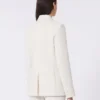 Blazer em lona de mistura de viscose, marfim Blazer em lona de mistura de viscose, marfim