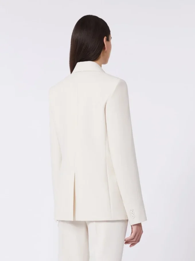 Blazer em lona de mistura de viscose, marfim Blazer em lona de mistura de viscose, marfim