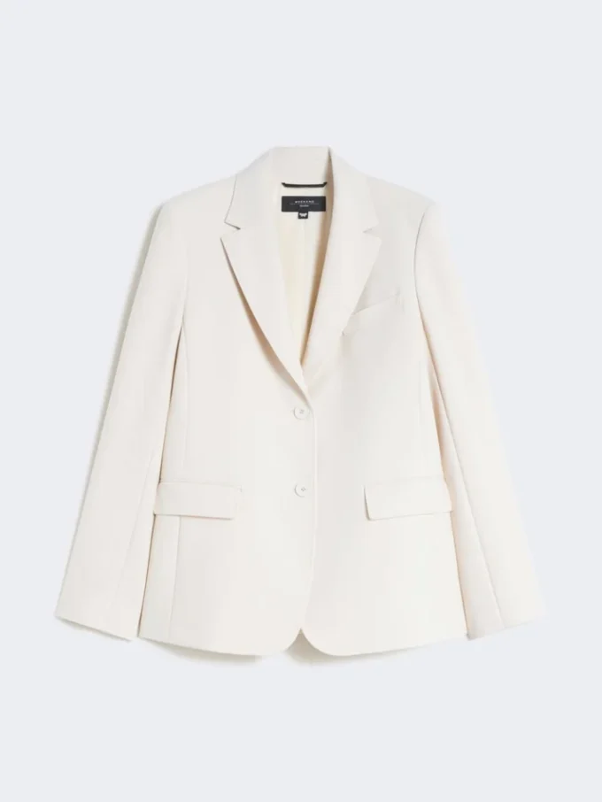 Blazer em lona de mistura de viscose, marfim Blazer em lona de mistura de viscose, marfim