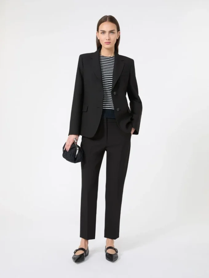 Blazer em lona de mistura de viscose, preto Blazer em lona de mistura de viscose, preto