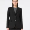 Blazer em lona de mistura de viscose, preto Blazer em lona de mistura de viscose, preto