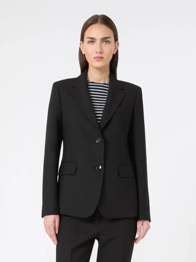 Blazer em lona de mistura de viscose, preto Blazer em lona de mistura de viscose, preto