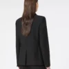 Blazer em lona de mistura de viscose, preto Blazer em lona de mistura de viscose, preto