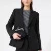 Blazer em lona de mistura de viscose, preto Blazer em lona de mistura de viscose, preto