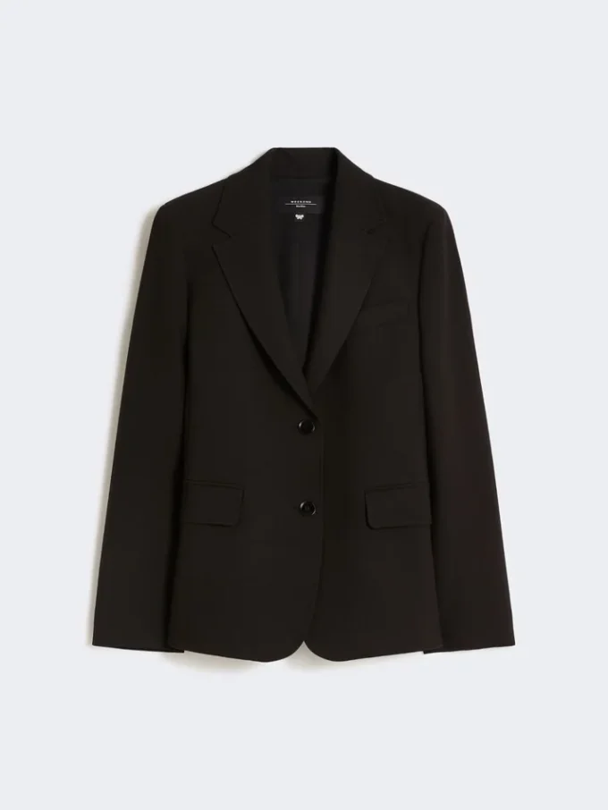 Blazer em lona de mistura de viscose, preto Blazer em lona de mistura de viscose, preto