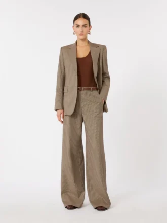 Blazer em sarja de lã estampada, cor caramelo Blazer em sarja de lã estampada, cor caramelo