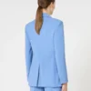 Blazer justo em crepe de lã, azul claro Blazer justo em crepe de lã, azul claro