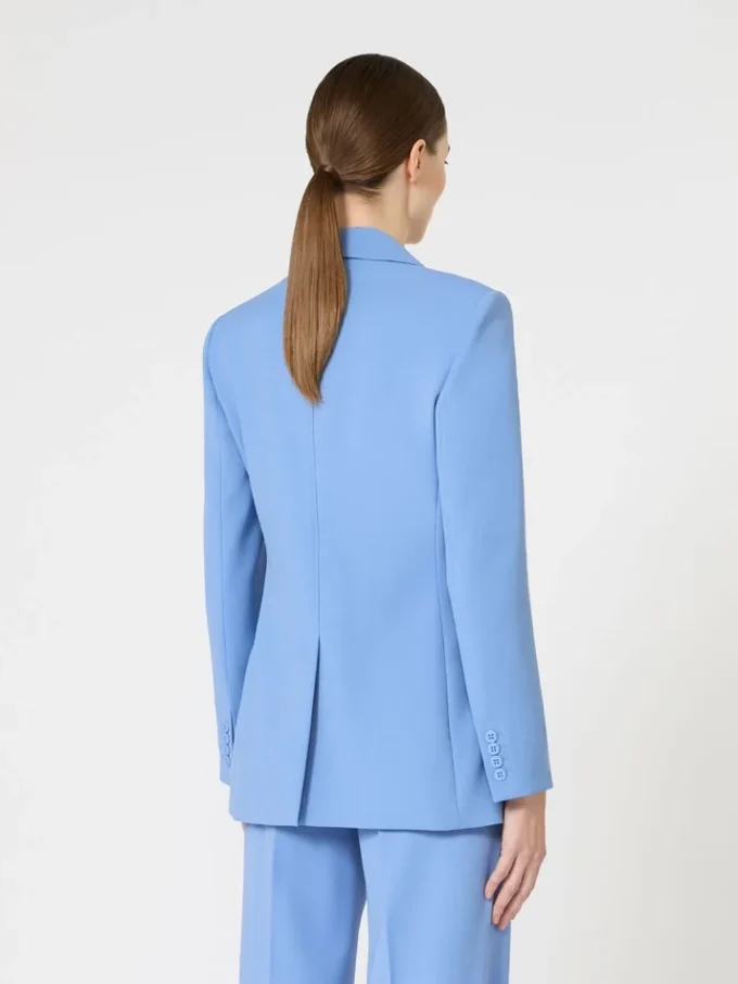 Blazer justo em crepe de lã, azul claro Blazer justo em crepe de lã, azul claro