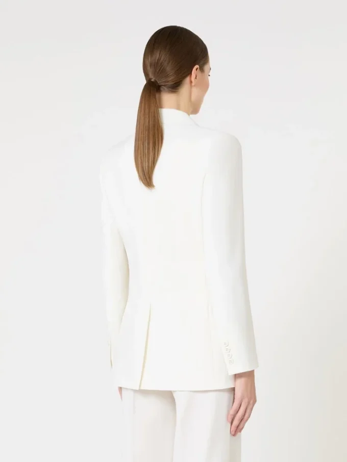 Blazer justo em crepe de lã, branco Blazer justo em crepe de lã, branco