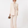 Blazer justo em crepe de lã, rosa Blazer justo em crepe de lã, rosa