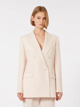 Blazer justo em crepe de lã, rosa Blazer justo em crepe de lã, rosa