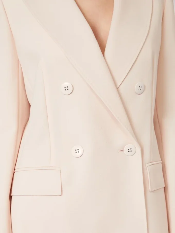 Blazer justo em crepe de lã, rosa Blazer justo em crepe de lã, rosa