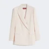 Blazer justo em crepe de lã, rosa Blazer justo em crepe de lã, rosa