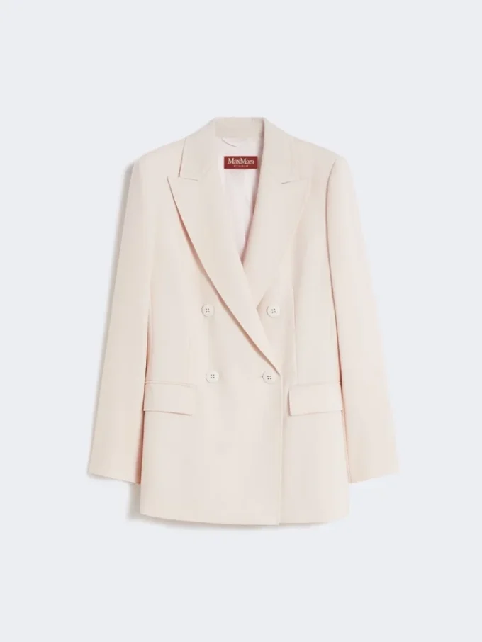 Blazer justo em crepe de lã, rosa Blazer justo em crepe de lã, rosa