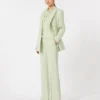 Blazer justo em crepe de lã, verde Blazer justo em crepe de lã, verde